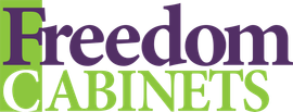 Logo for Freedom Cabinets: purple 