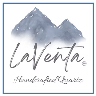 Logo with watercolor mountains above