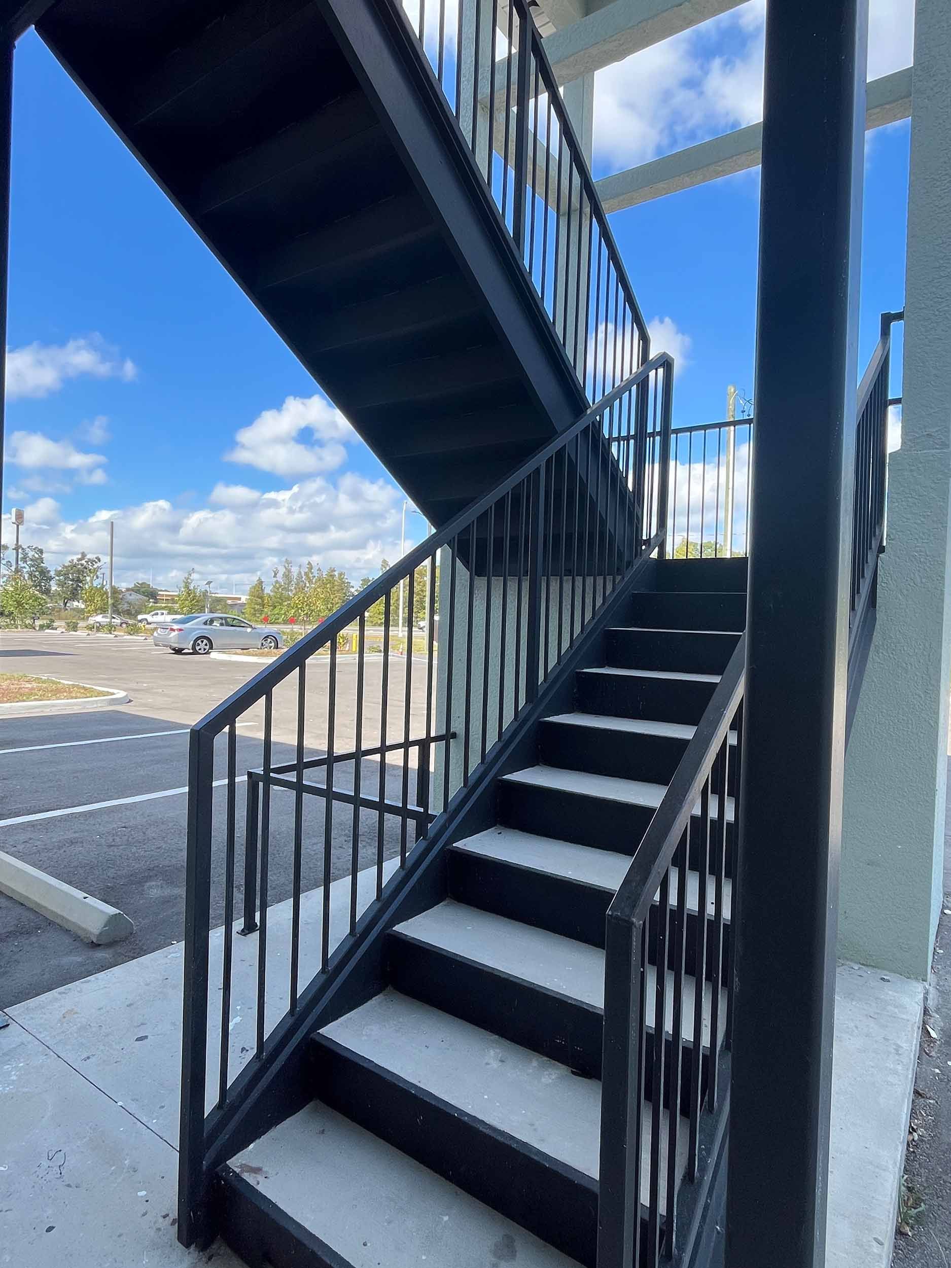 steel stairs with metal treads