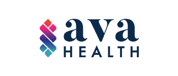 Logo for Ava Health with a colorful DNA-like shape and text 