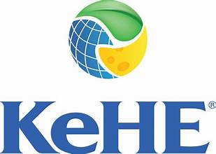 KeHE logo with blue and yellow globe icon above blue text