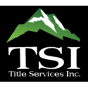 TSI Title Services Inc. logo with green mountain graphic and white lettering on black background