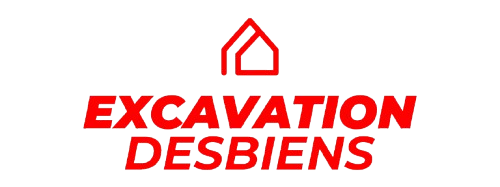 Red logo with house outline above the words “EXCAVATION DESBIENS” in bold red text.