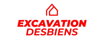 Red logo with house outline above the words “EXCAVATION DESBIENS” in bold red text.