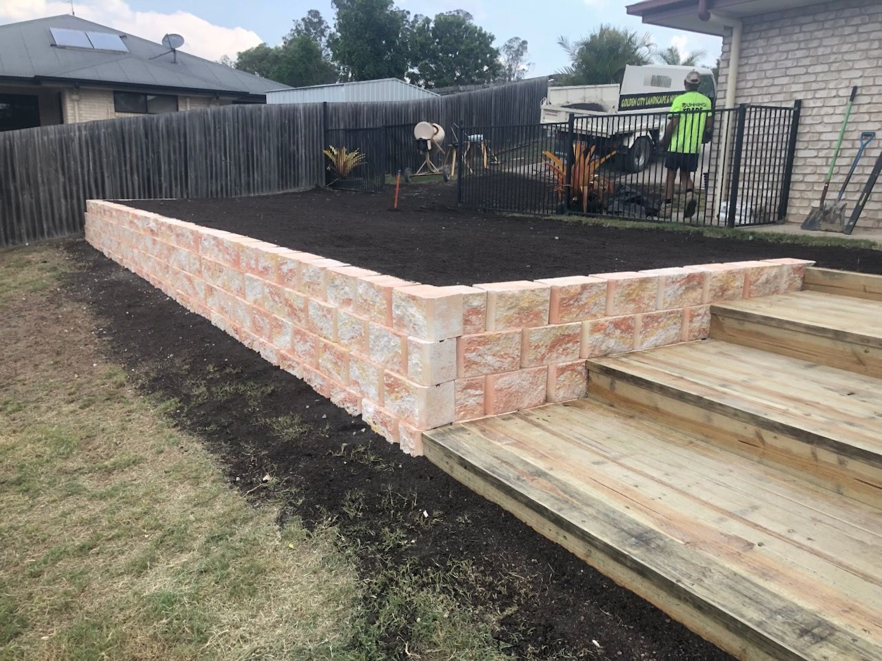 White Brick Garden — Golden City Brick & Landscape in Gympie, QLD