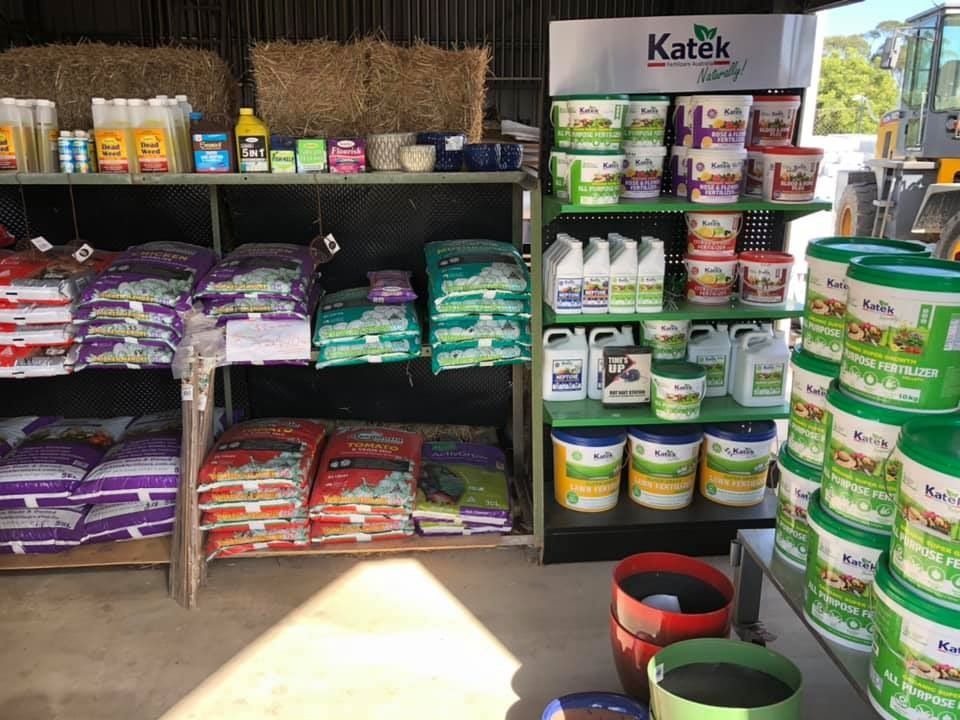 A Store Filled With Lots of Fertilizers and Buckets — Golden City Brick & Landscape in Gympie, QLD