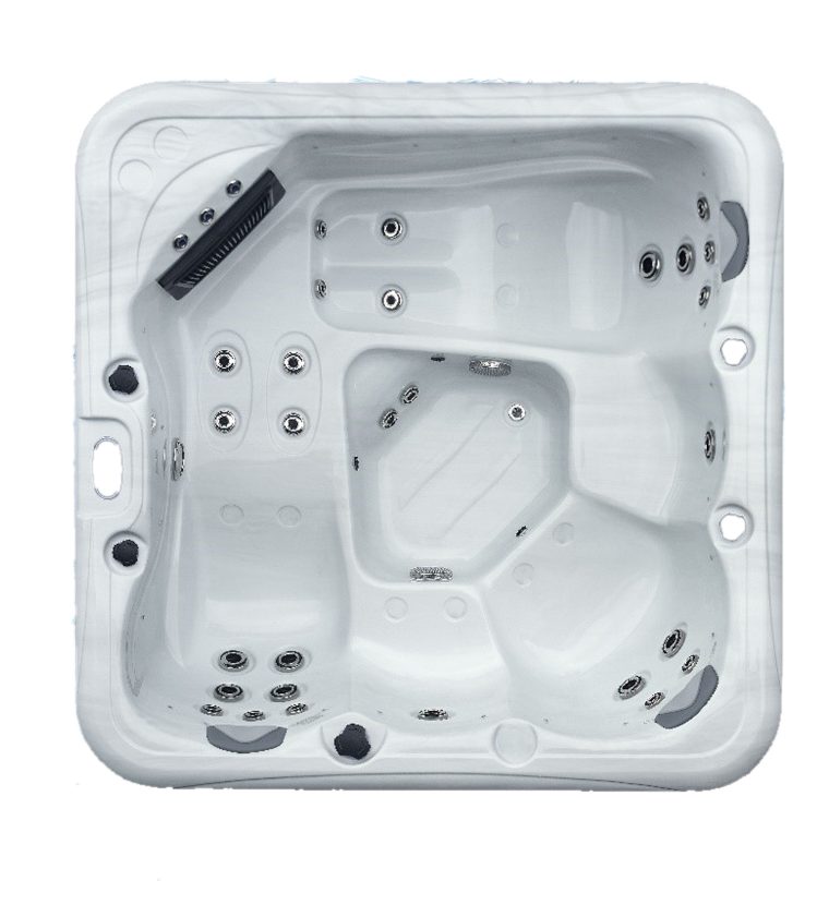 Top-down View of a White Outdoor Hot Tub — Sun Cool Pools & Spas in Maryborough, QLD