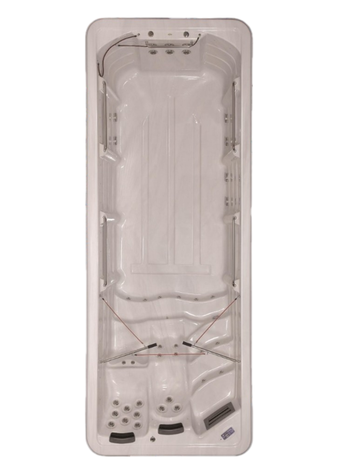 Clear plastic packaging tray with molded compartments and a white cardboard backing