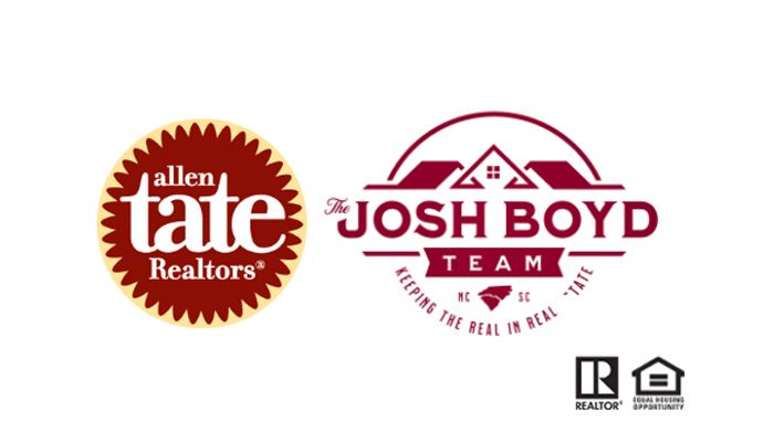 Allen Tate Realtors and Josh Boyd Team logos with red and maroon branding, plus Equal Housing icons