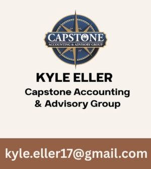 Capstone Accounting & Advisory Group contact card for Kyle Eller, with email kyle.eller17@gmail.com