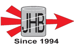 JHB logo on a gray cylinder with red arrows and “Since 1994” text
