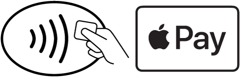 Apple Pay tap-to-pay icon showing a hand holding a card near a contactless symbol