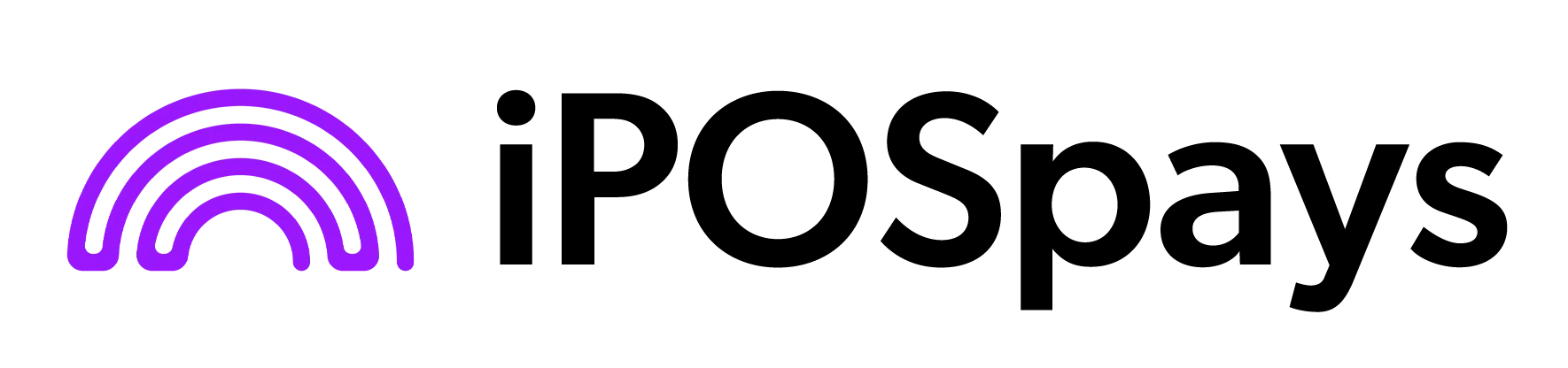IPOSpays logo with purple arc icon and black text