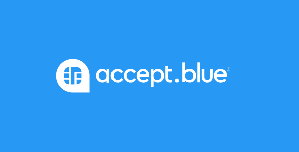 Accept.blue logo on a blue background