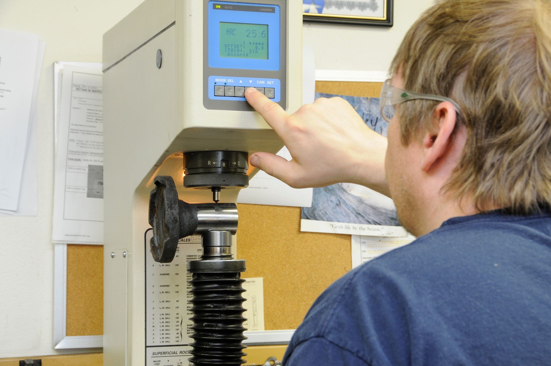 Man using machine.