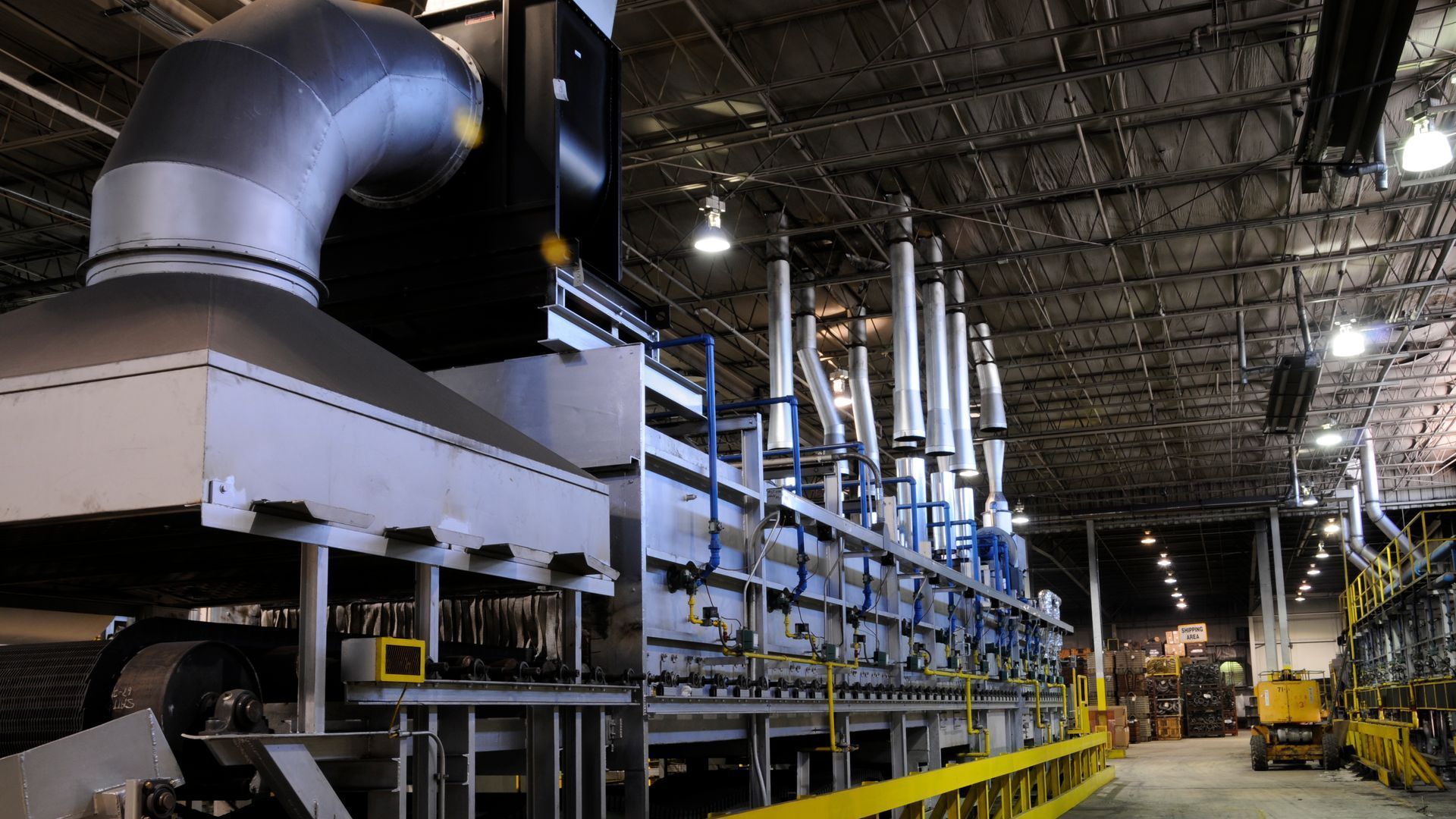 Heat treat machine in warehouse