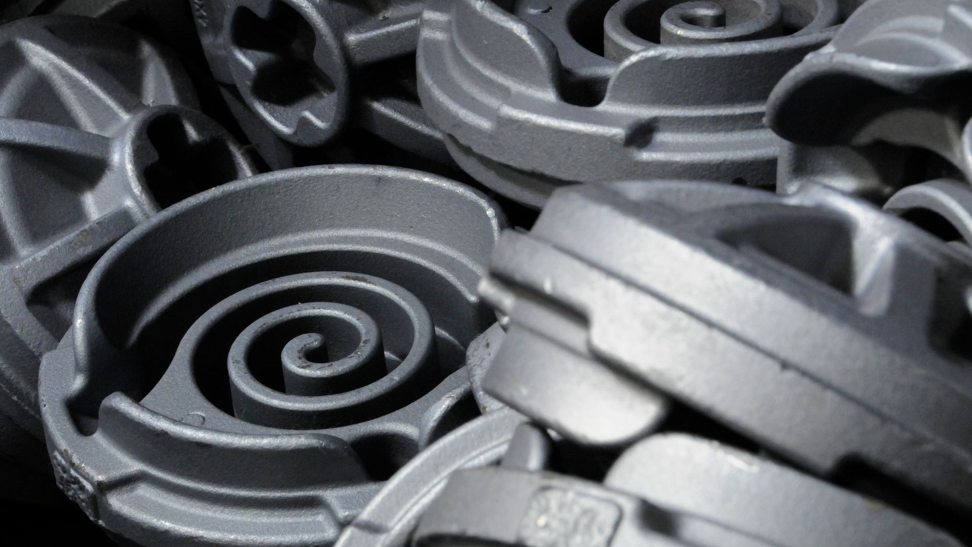 Close up of metal cylinders