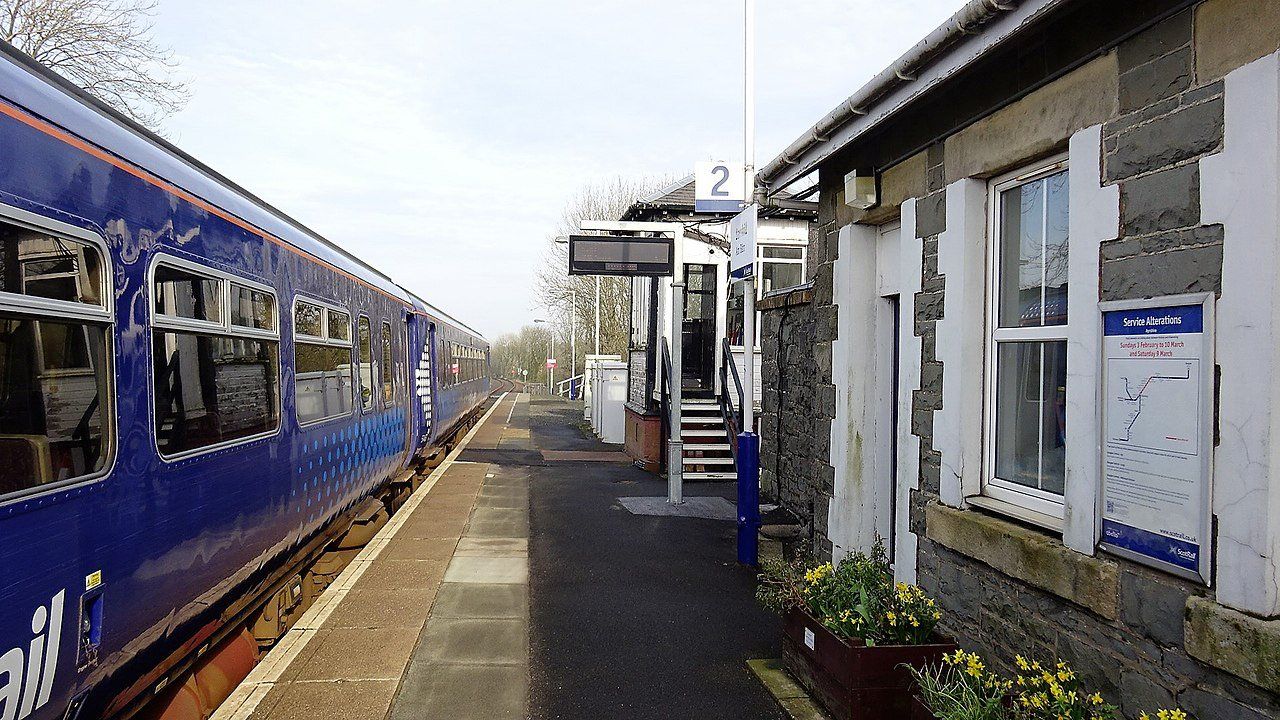Barrhill Station Barrhill Railway Station with its signal box and block token machine.