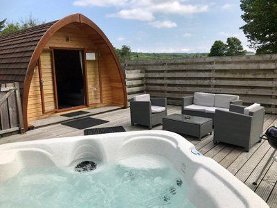 The Carrick Lodge Pod Hot Tub at Queensland Holiday Park