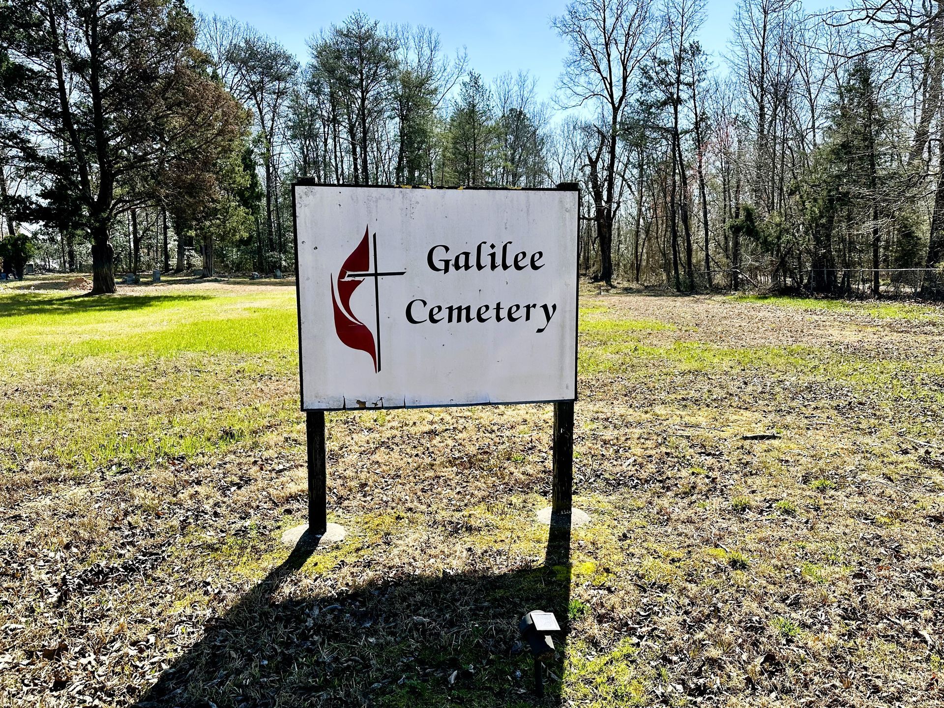 Sign for Galilee Cemetery