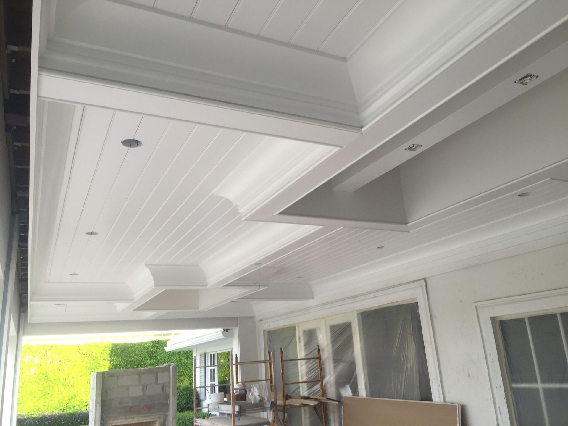 Coffered ceiling with crown molding installation — Carit Creations FL
