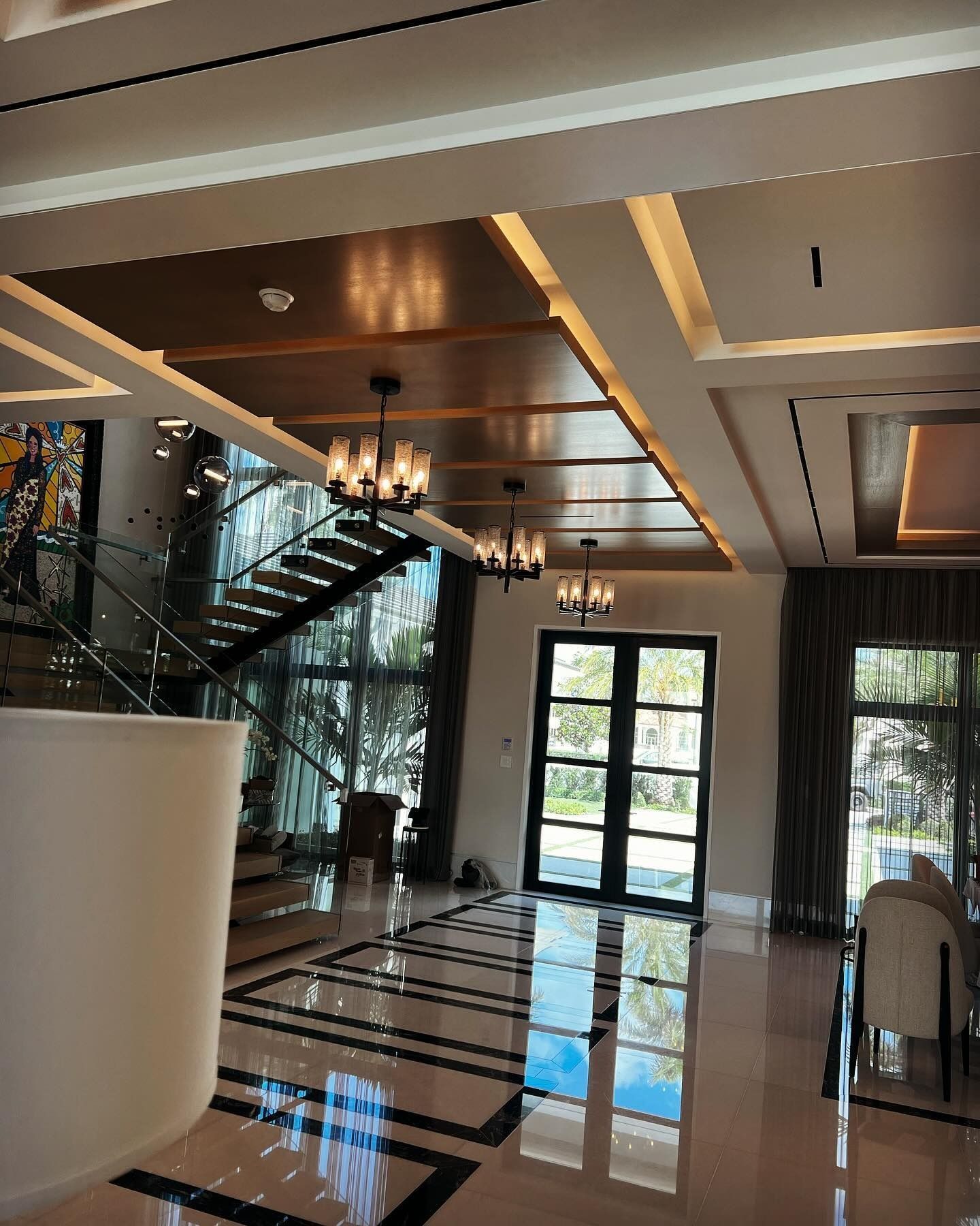 Custom coffered ceiling and millwork detail — Carit Creations, West Palm Beach