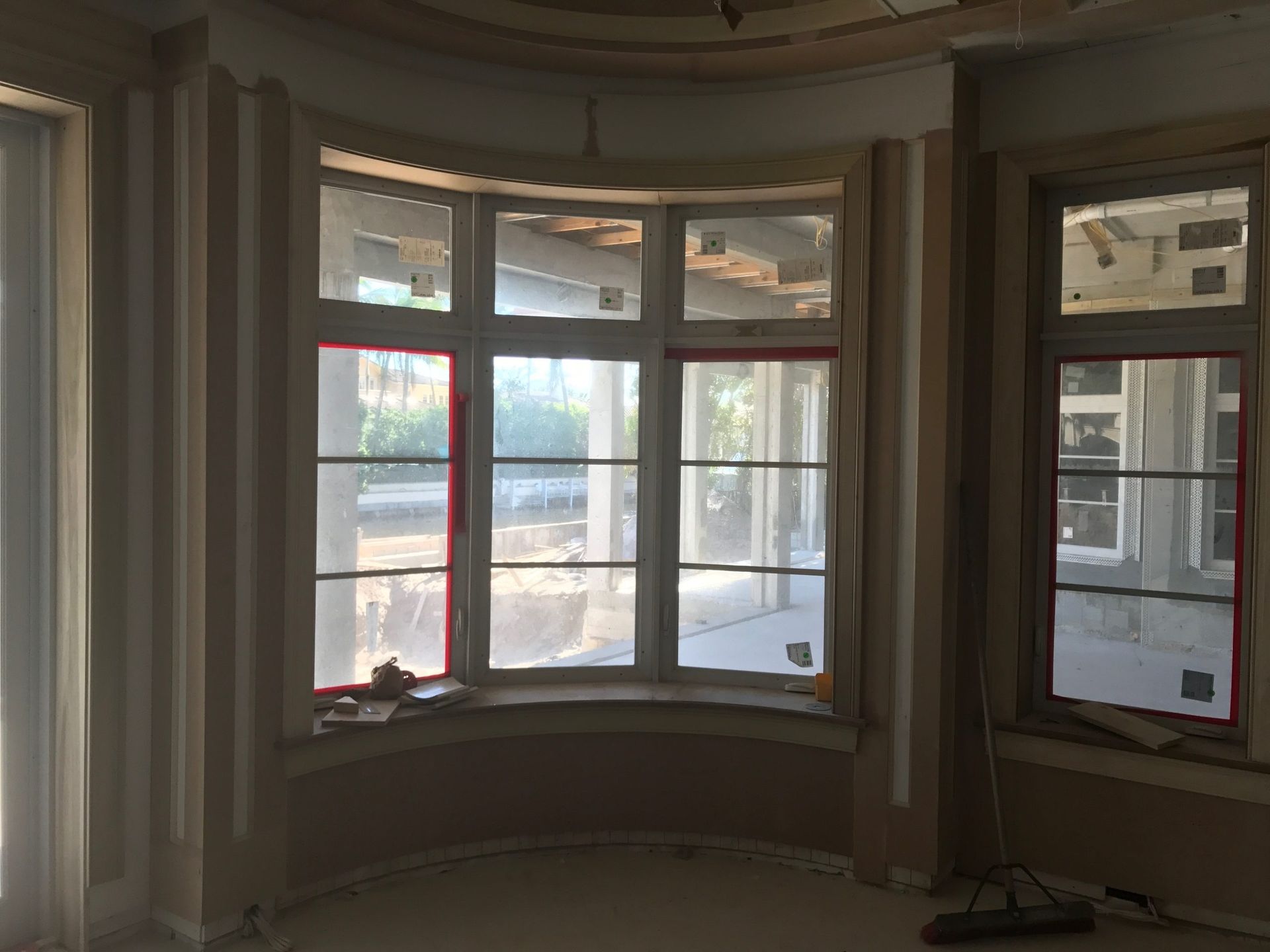 Window trim installation in progress — finish carpentry West Palm Beach