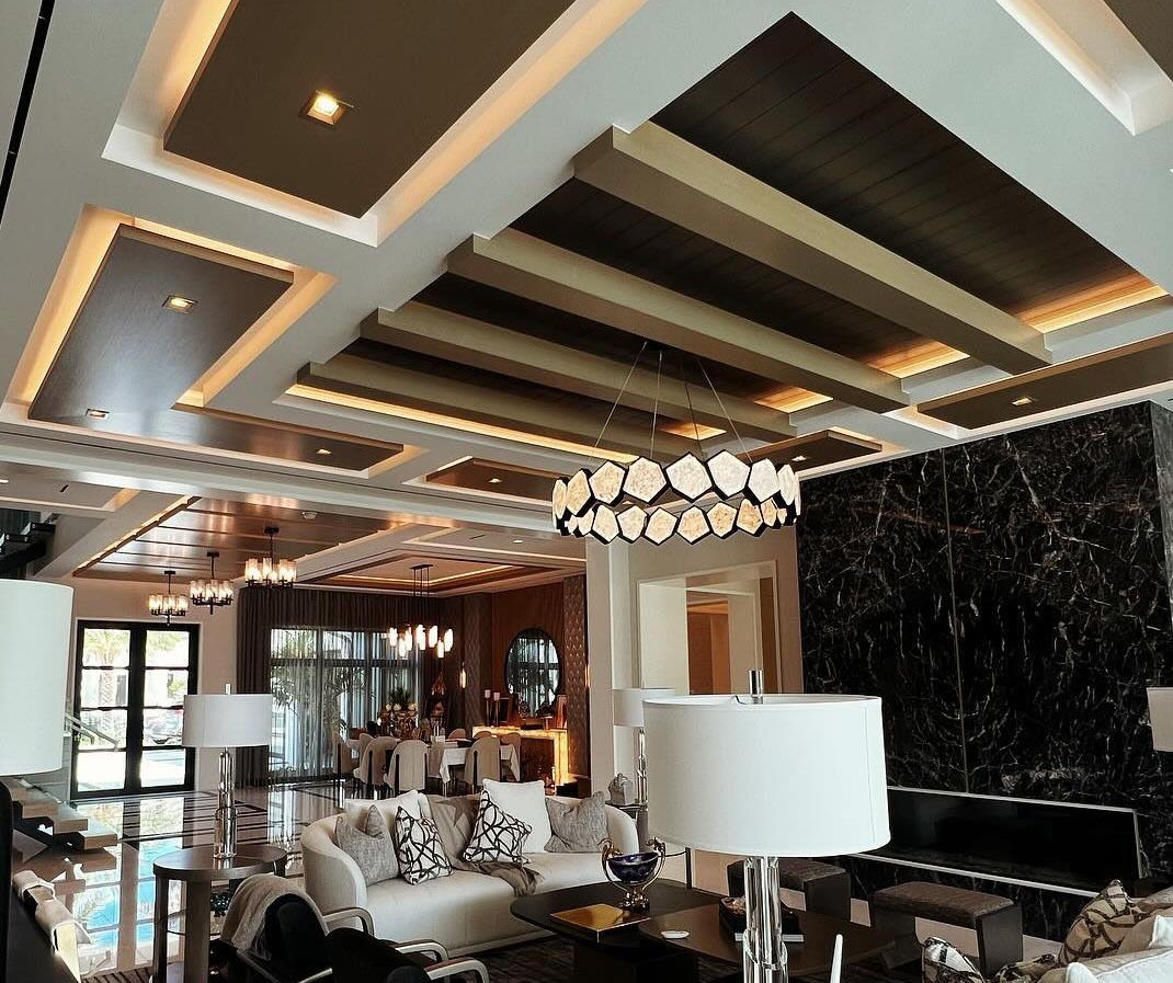 Custom coffered ceiling and millwork detail — Carit Creations, West Palm Beach