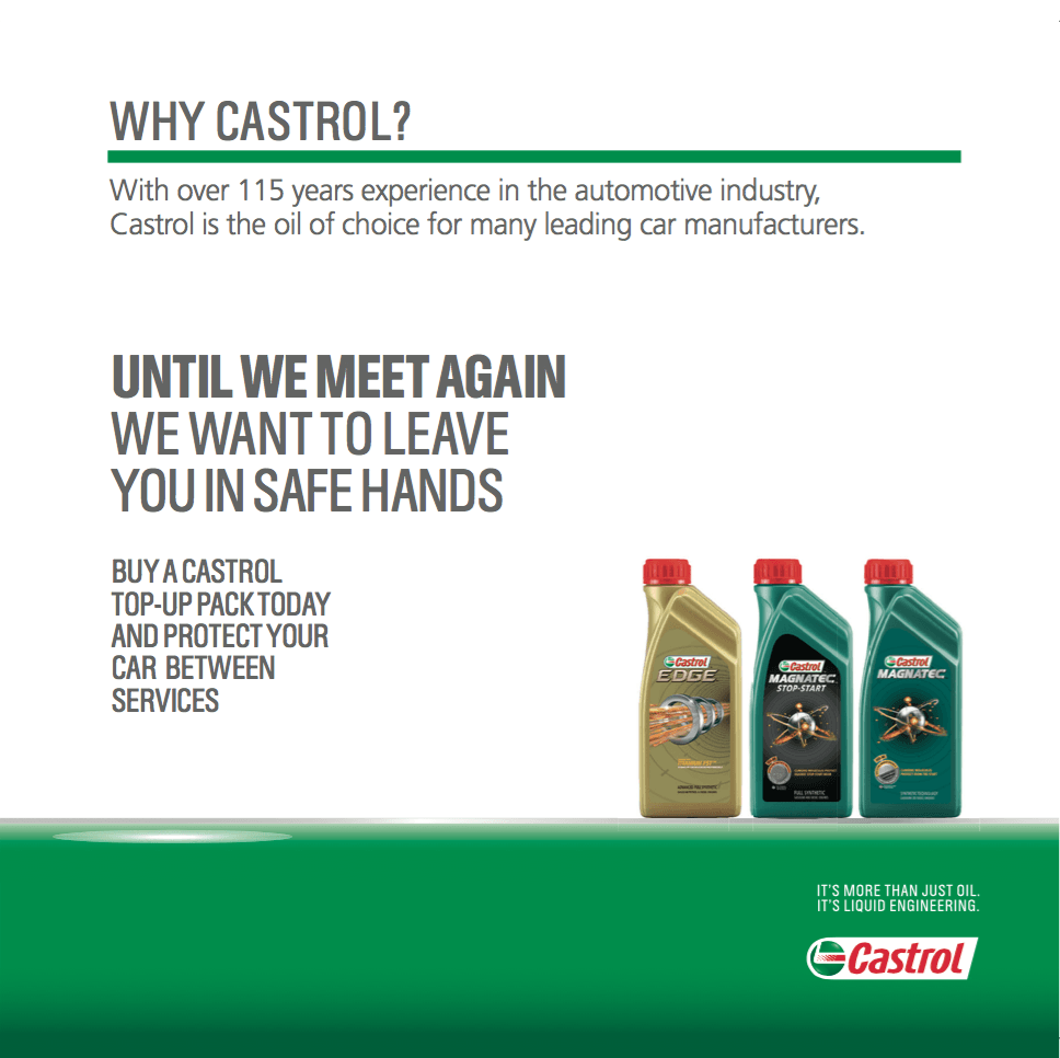 Castrol is the oil of choice for many leading car manufacturers.