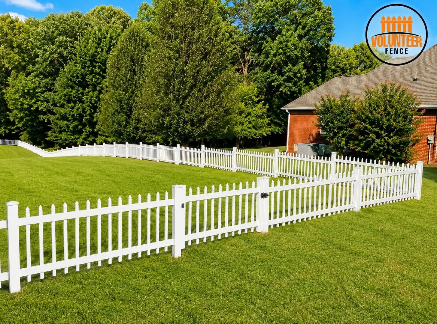 Emergency fencing company technician repairing a damaged wood privacy fence