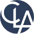 White stylized “LA” logo on a dark blue square background with a white border.