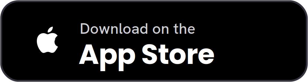 Apple App Store download badge on a black rounded rectangle with white Apple logo and text