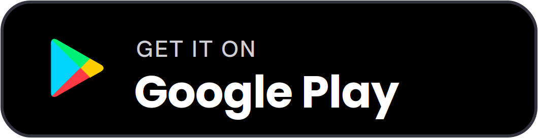Black Google Play badge with multicolor play icon and white “GET IT ON Google Play” text