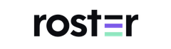 Logo with white text and two rounded horizontal bars, purple above green, on a white background
