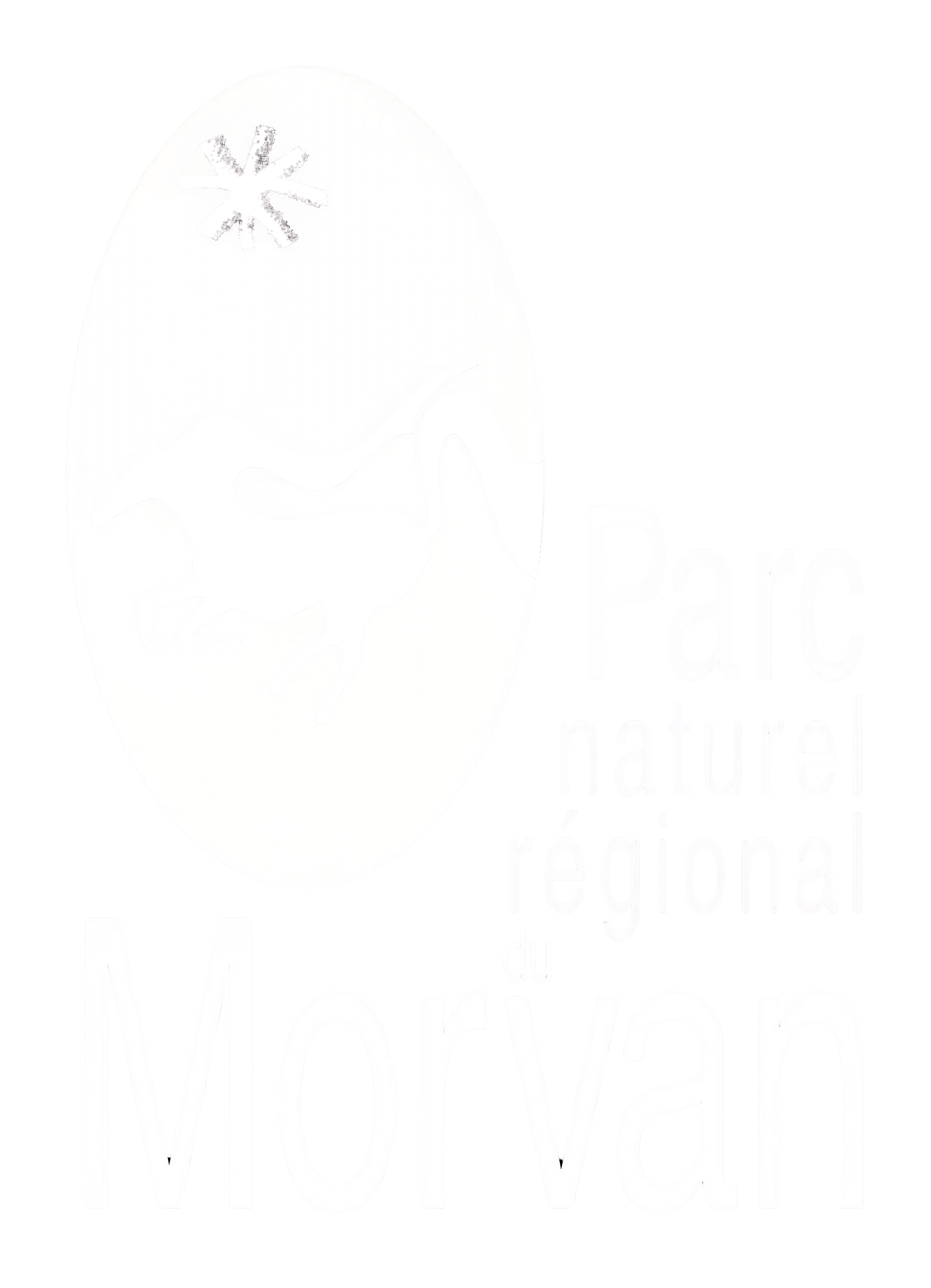 Un graphique monochrome présentant la silhouette d'une personne à vélo au-dessus du texte en gras indiquant « Parc naturel régional MANGER ».