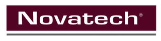 Un logo pour novatech est affiché sur un fond blanc.