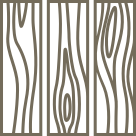 A drawing of a wooden fence with a tree trunk in the middle.