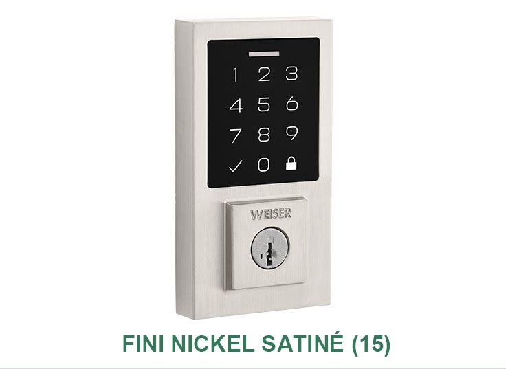 Une photo d'un clavier sur lequel est écrit fini nickel satiné ( 15 )