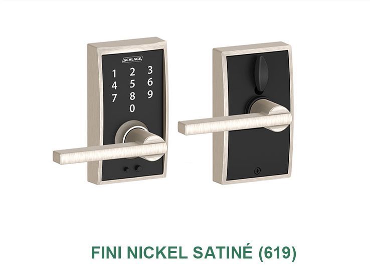 Une image d'une serrure de porte numérique avec un clavier.