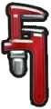 Red pipe wrench icon with black border.