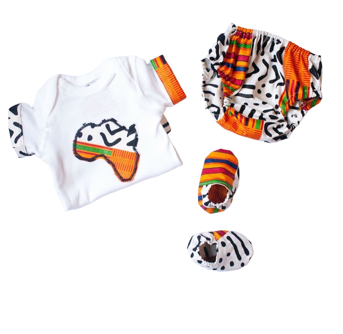 Unisex Ankara Kente Print Bloomer Diaper Cover Set