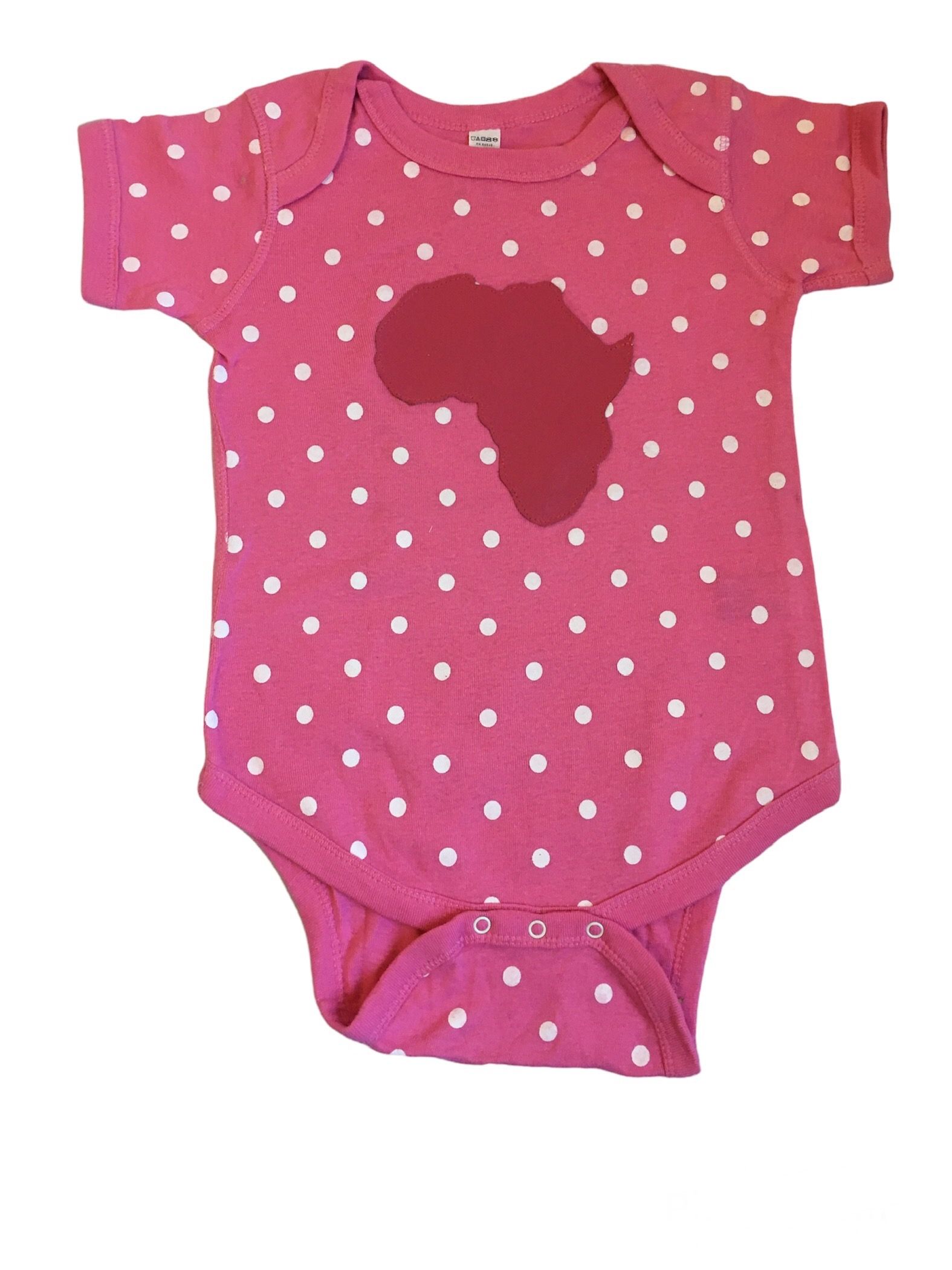 Pink and white polka dots Magenta Africa Bodysuit