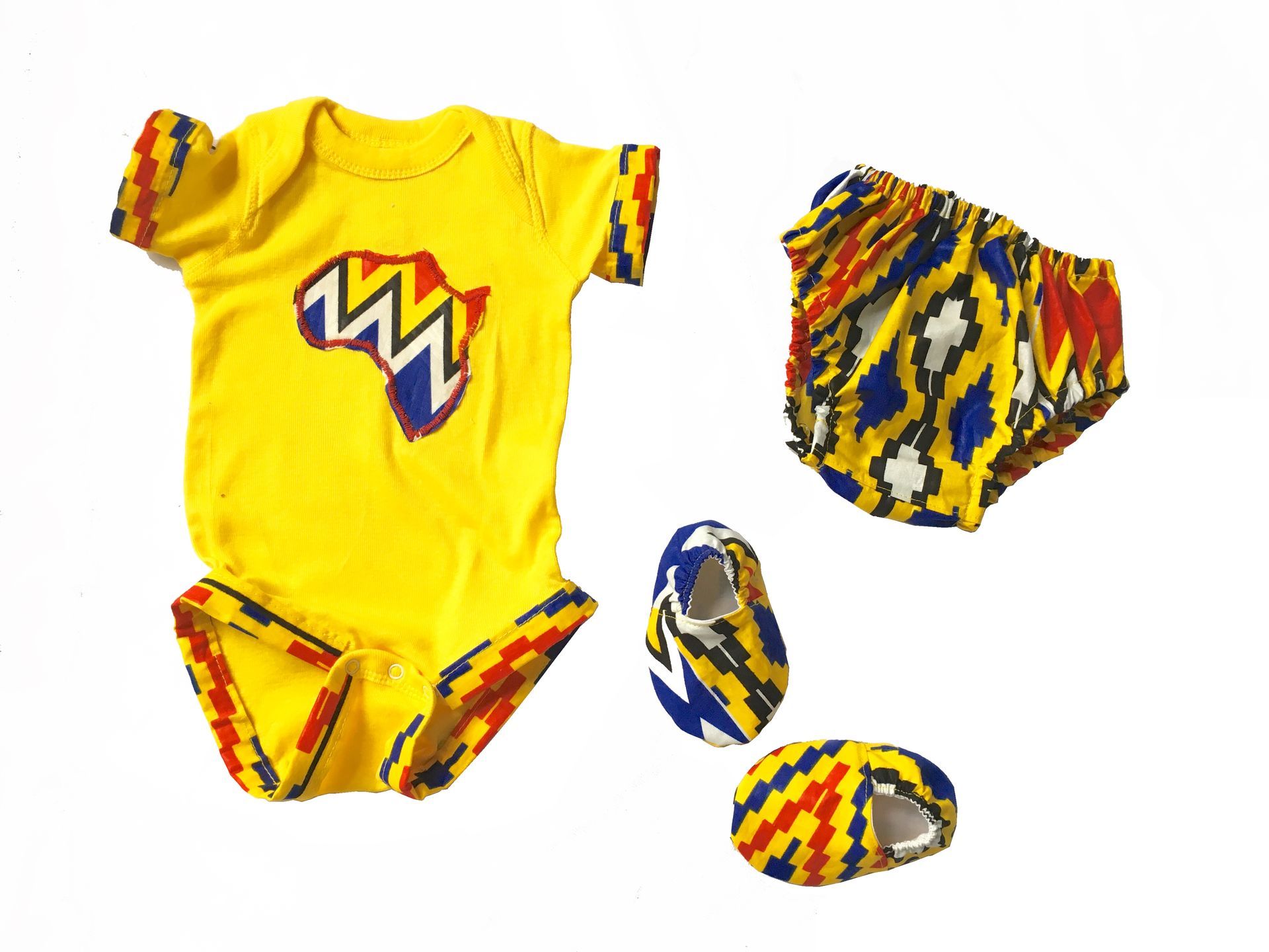 Yellow Unisex African Kente Print Bloomer