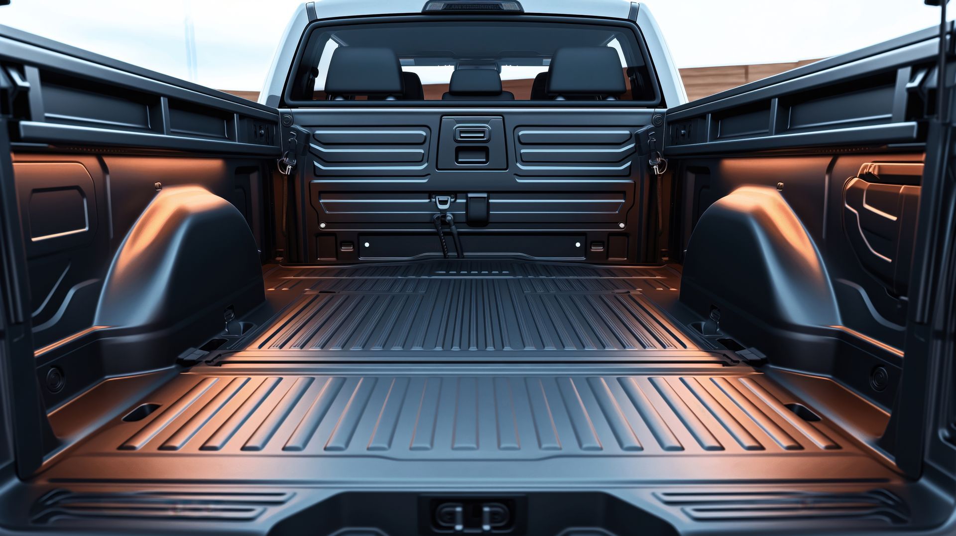Pickup truck bed with a durable spray-in bed liner for cargo protection