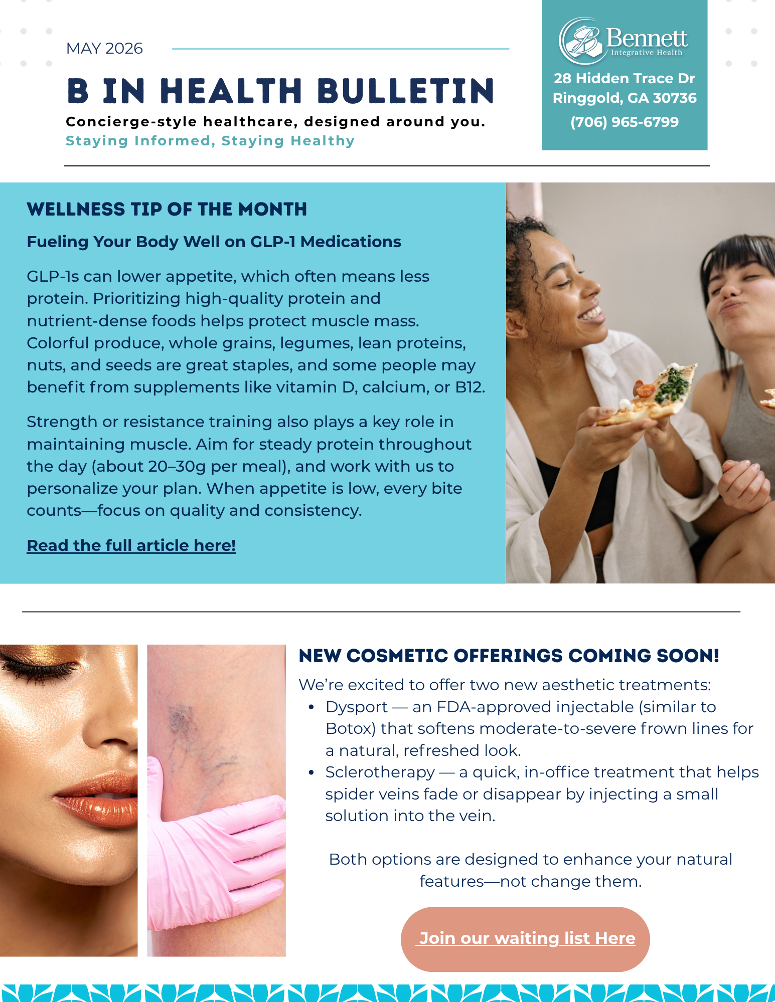 Bennett Integrative Health Newsletter Design
