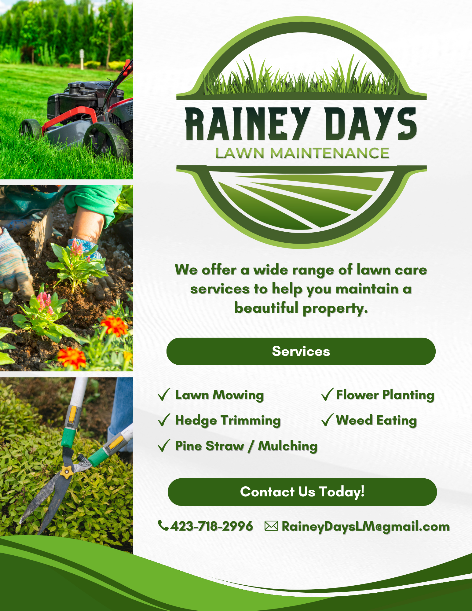 Rainey Days Lawn Care Flyer Design