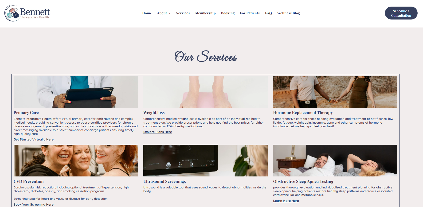 Bennett Integrative Health_Website Design