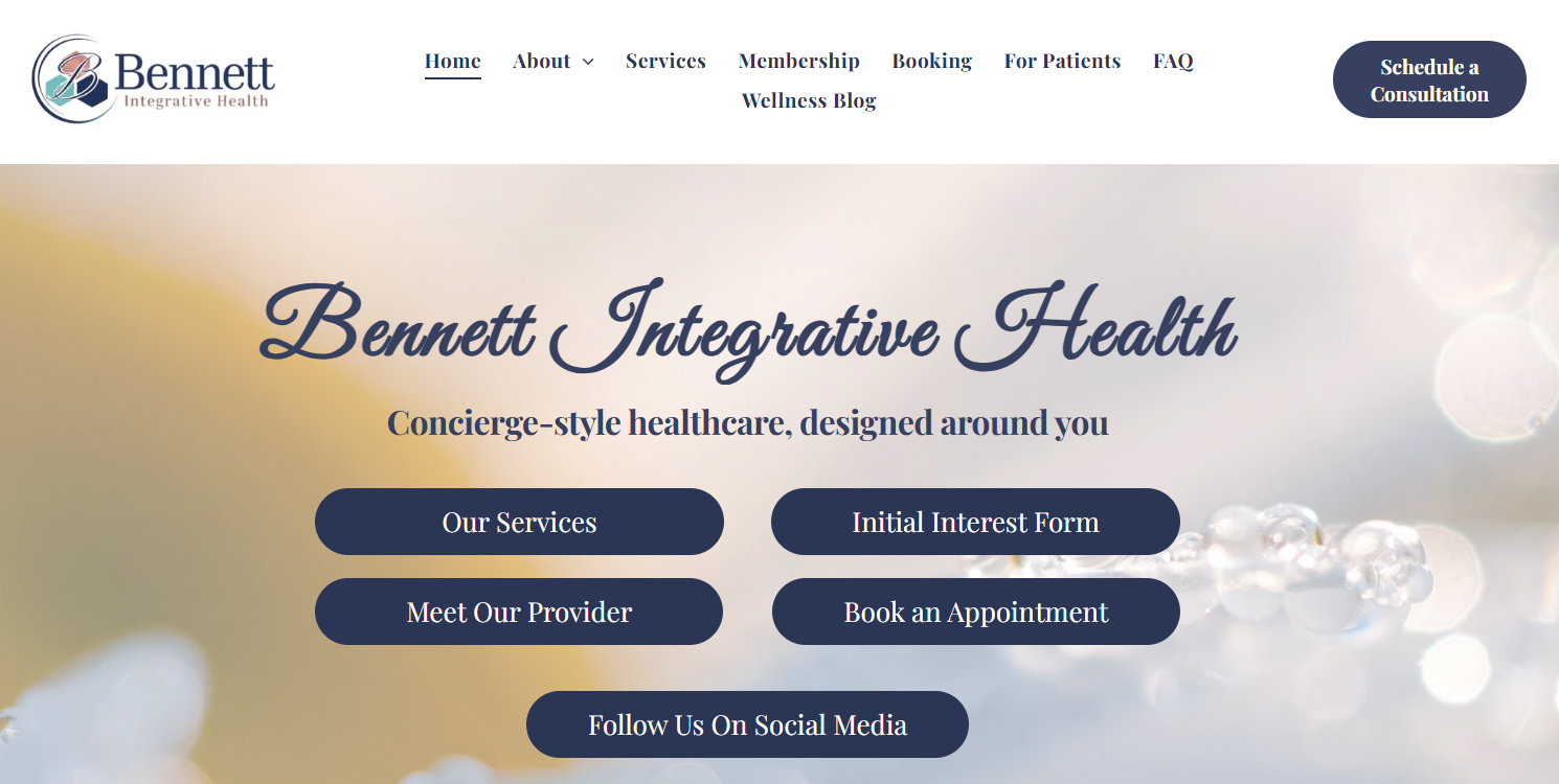 Bennett Integrative Health_Website Design