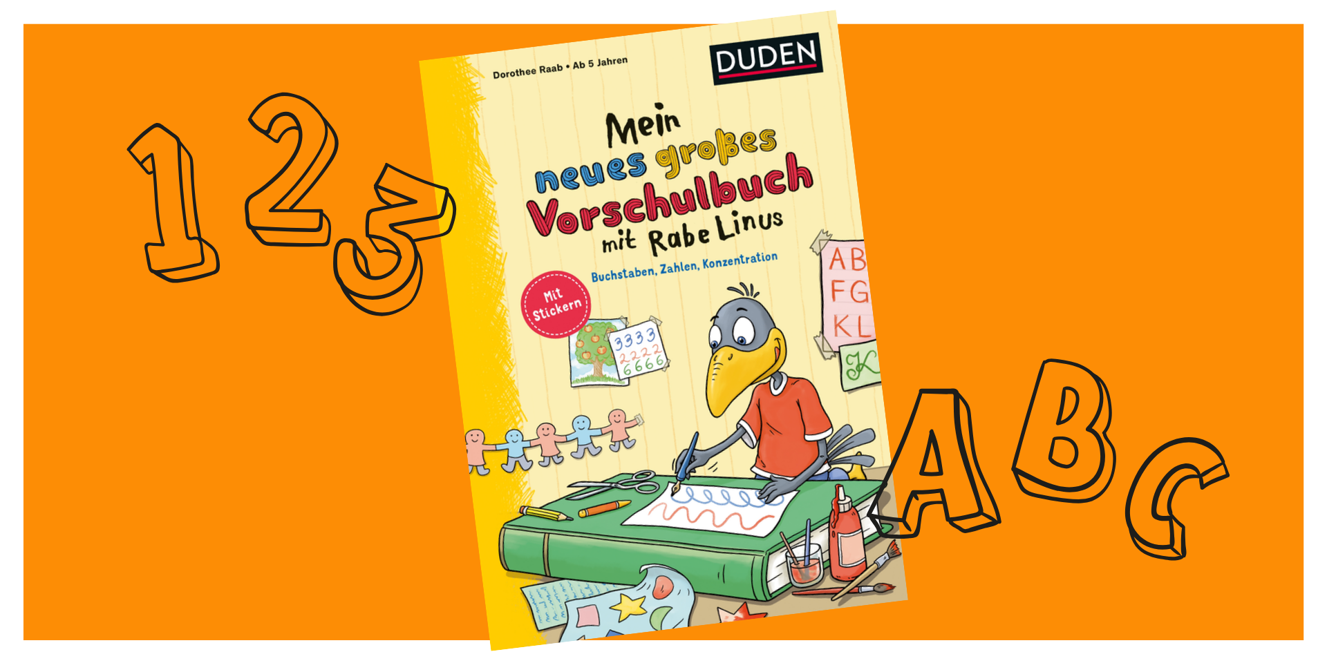 Vorschulbuch für Kinder ab 5 Jahren – Buchstaben, Zahlen und Konzentration spielerisch lernen