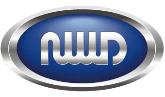 A silver, stylized logo reading 